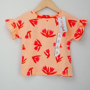 Cat & Jack Floral Short Sleeve Tee Toddler Girls 2T NWT